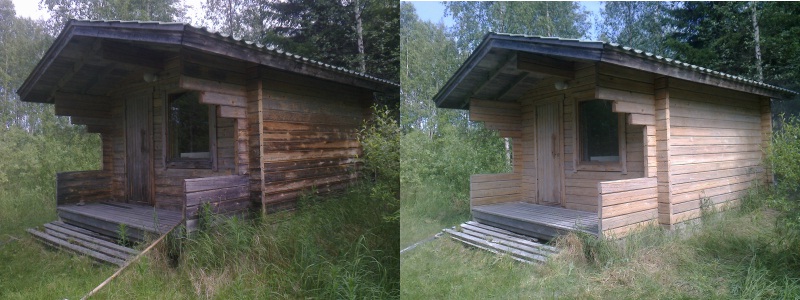 Soodapuhallettu hirsim&ouml;kki.