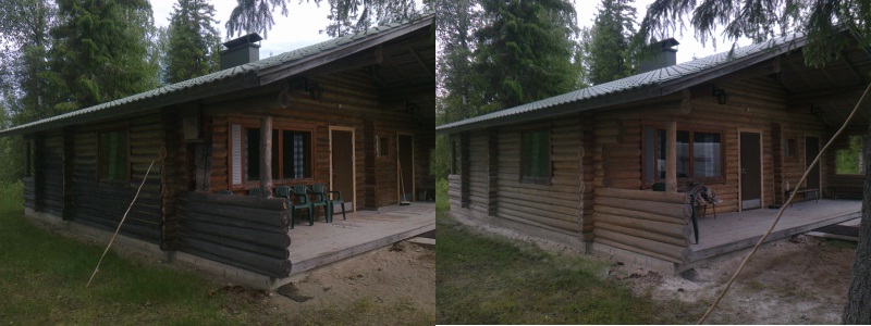 Soodapuhallettu hirsim&ouml;kki.